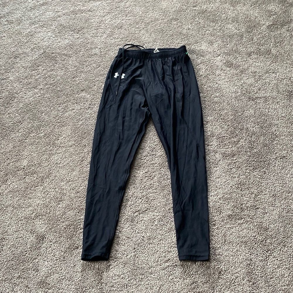 Under Armour Black HeatGear Compression Leggings Size M Drawstring Waist